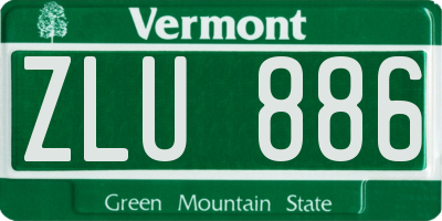 VT license plate ZLU886