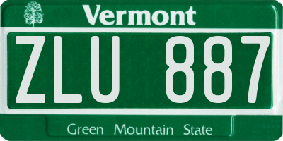 VT license plate ZLU887