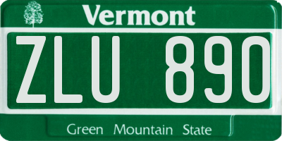 VT license plate ZLU890