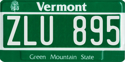VT license plate ZLU895