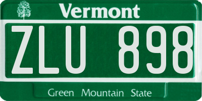 VT license plate ZLU898