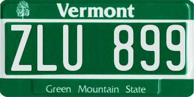 VT license plate ZLU899
