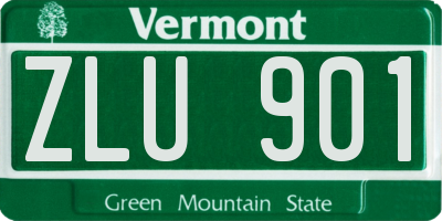 VT license plate ZLU901