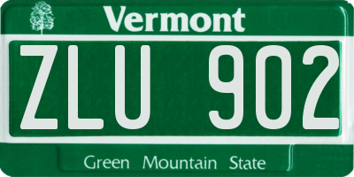VT license plate ZLU902