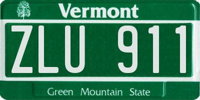 VT license plate ZLU911