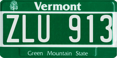 VT license plate ZLU913