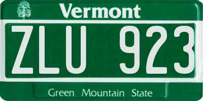 VT license plate ZLU923