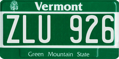 VT license plate ZLU926