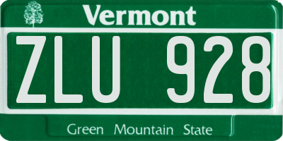 VT license plate ZLU928