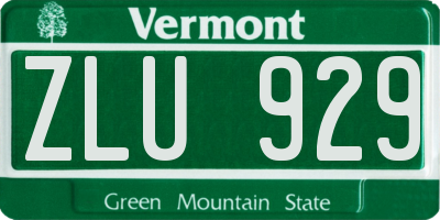 VT license plate ZLU929