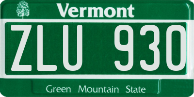 VT license plate ZLU930
