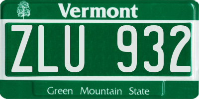 VT license plate ZLU932