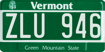 VT license plate ZLU946