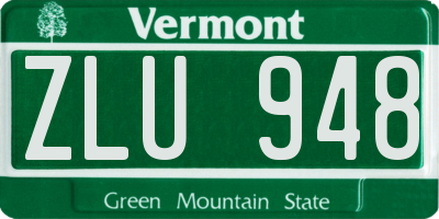 VT license plate ZLU948