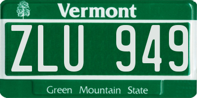 VT license plate ZLU949