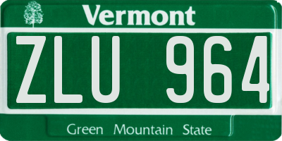 VT license plate ZLU964