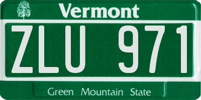 VT license plate ZLU971