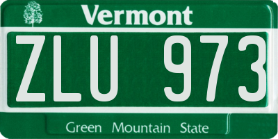 VT license plate ZLU973