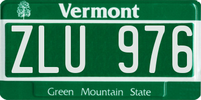 VT license plate ZLU976
