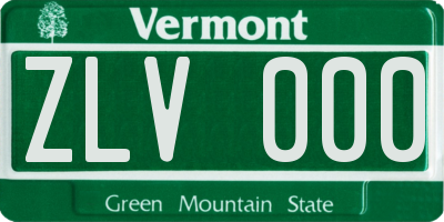 VT license plate ZLV000