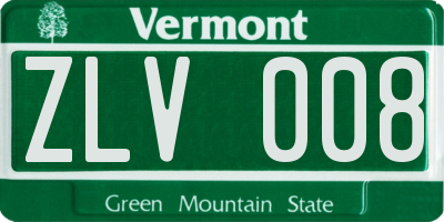 VT license plate ZLV008