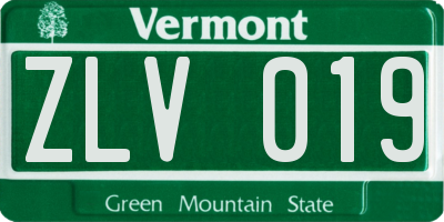 VT license plate ZLV019