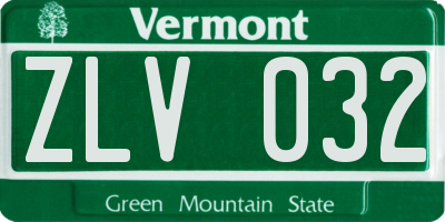 VT license plate ZLV032