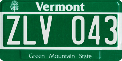 VT license plate ZLV043