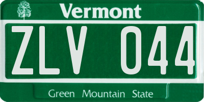 VT license plate ZLV044