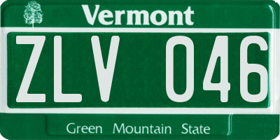 VT license plate ZLV046