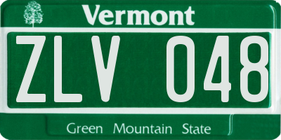 VT license plate ZLV048