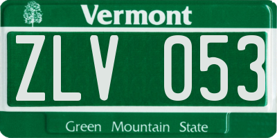 VT license plate ZLV053