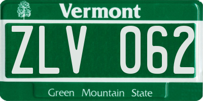 VT license plate ZLV062