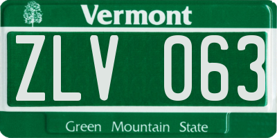 VT license plate ZLV063