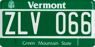 VT license plate ZLV066