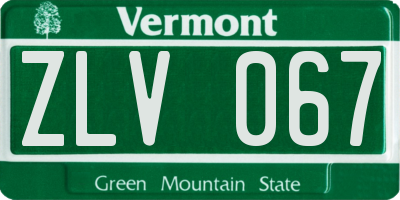 VT license plate ZLV067