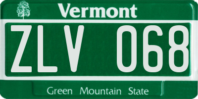 VT license plate ZLV068