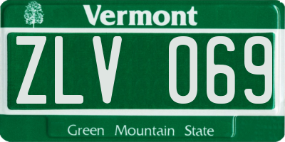 VT license plate ZLV069