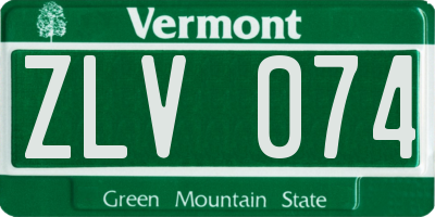 VT license plate ZLV074