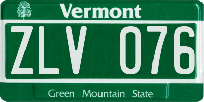 VT license plate ZLV076