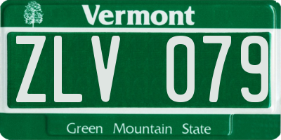 VT license plate ZLV079