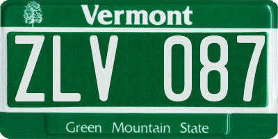 VT license plate ZLV087