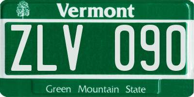 VT license plate ZLV090