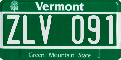 VT license plate ZLV091