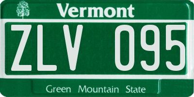 VT license plate ZLV095