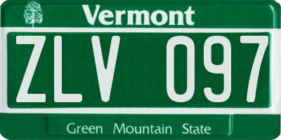 VT license plate ZLV097