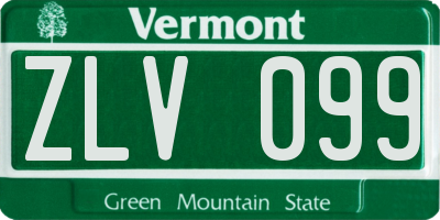 VT license plate ZLV099