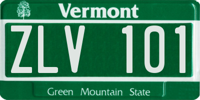 VT license plate ZLV101