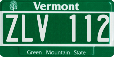 VT license plate ZLV112
