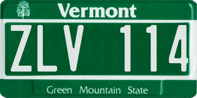 VT license plate ZLV114